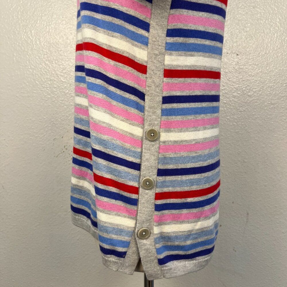 Talbots Multi-Stripe Side Button Sweater Cotton B… - image 8